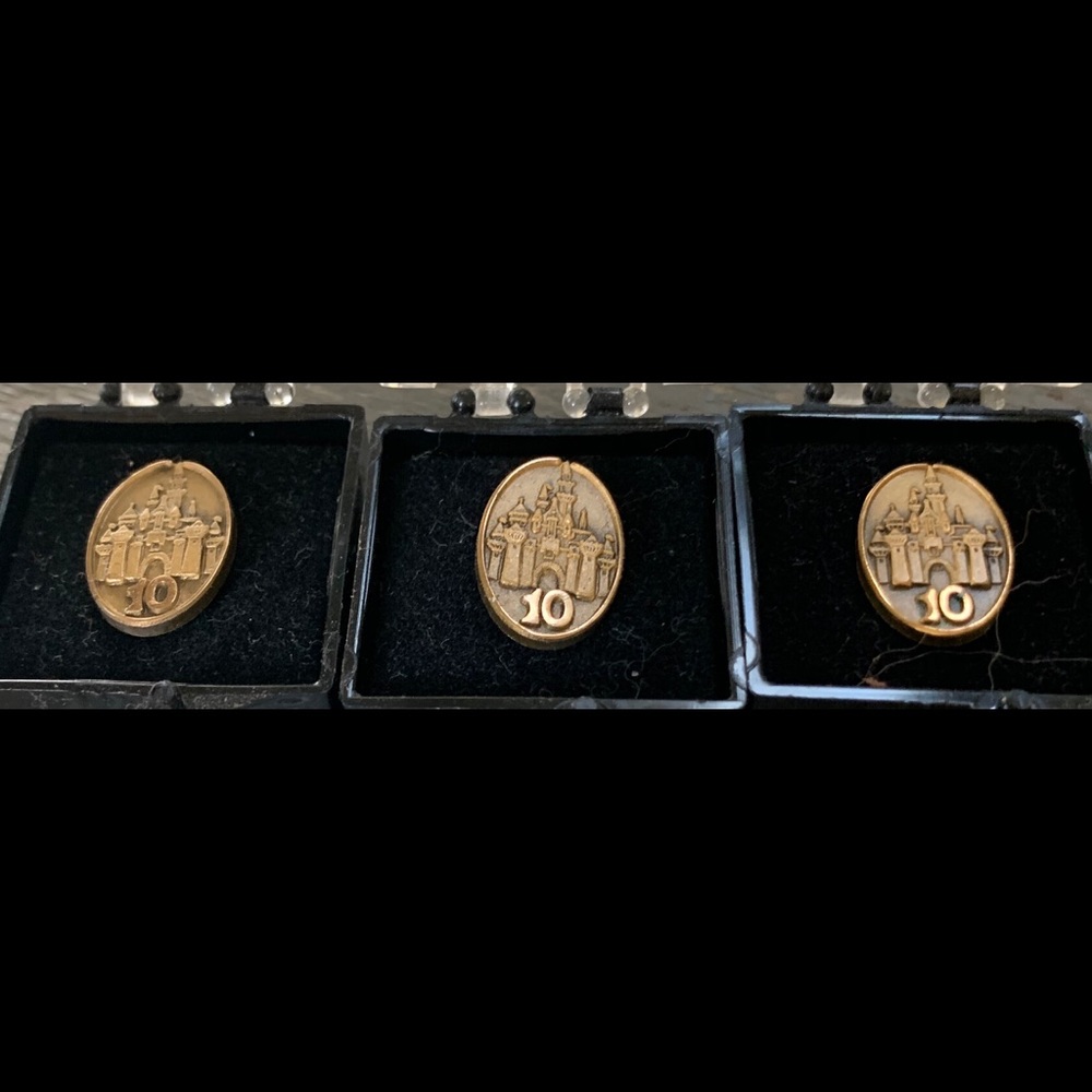 Set of 3 Disney 10 year commemorative pins